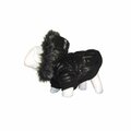 Petpurifiers Black Metallic Fashion Parka with Removable Hood-XL PE17273